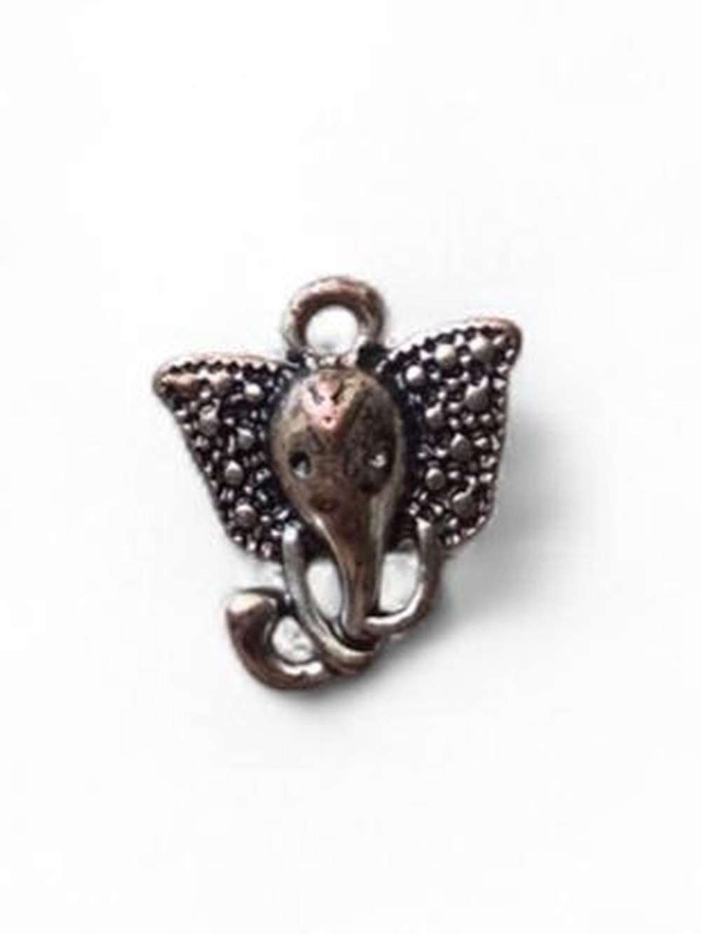 Elephant Charm Pendant in Antique Silver Tone